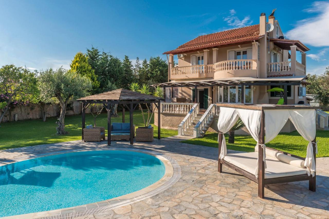 Villa Maxim With Private Pool & Tennis Court Halikounas Eksteriør billede