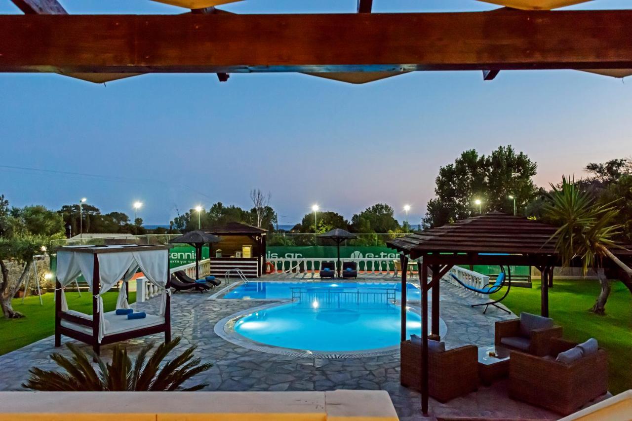 Villa Maxim With Private Pool & Tennis Court Halikounas Eksteriør billede